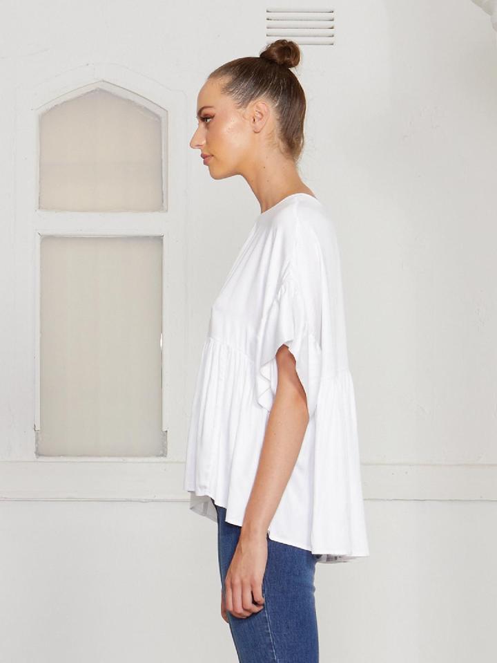 Ebony Eyes Top - White