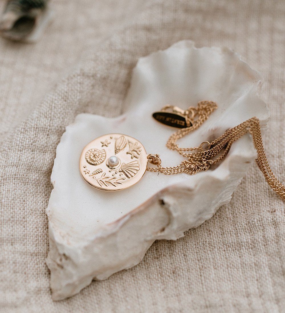 By The Sea Coin Necklace - Gold