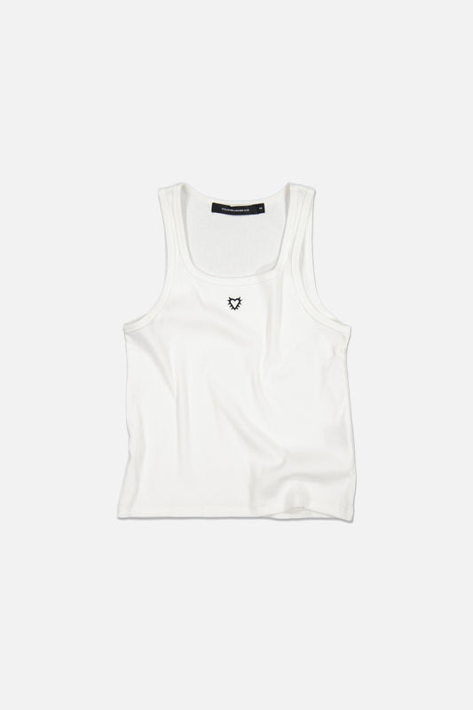 Love Emblem Womens Rib Tank - Antique White