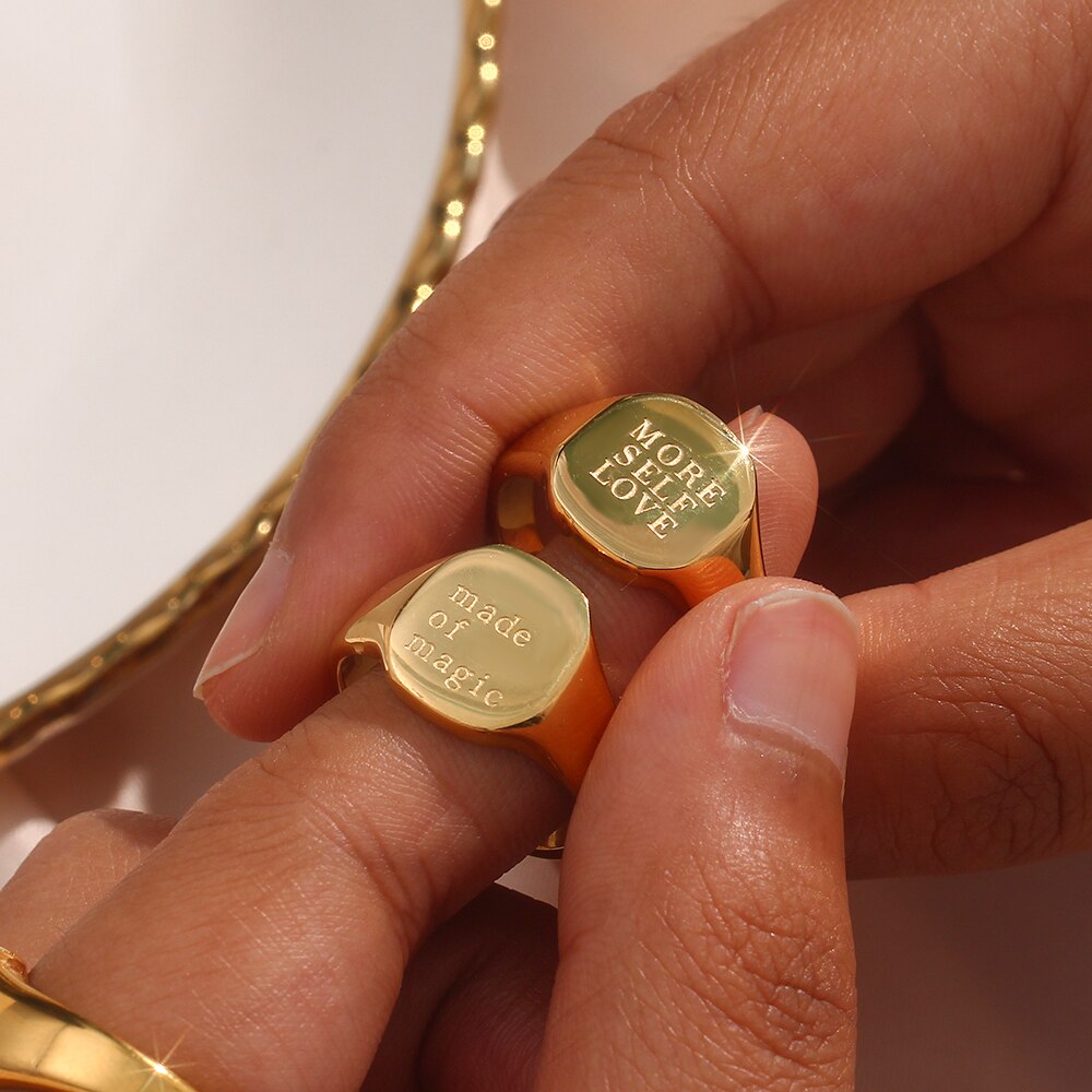 Heartfelt Signet Ring - More Self Love