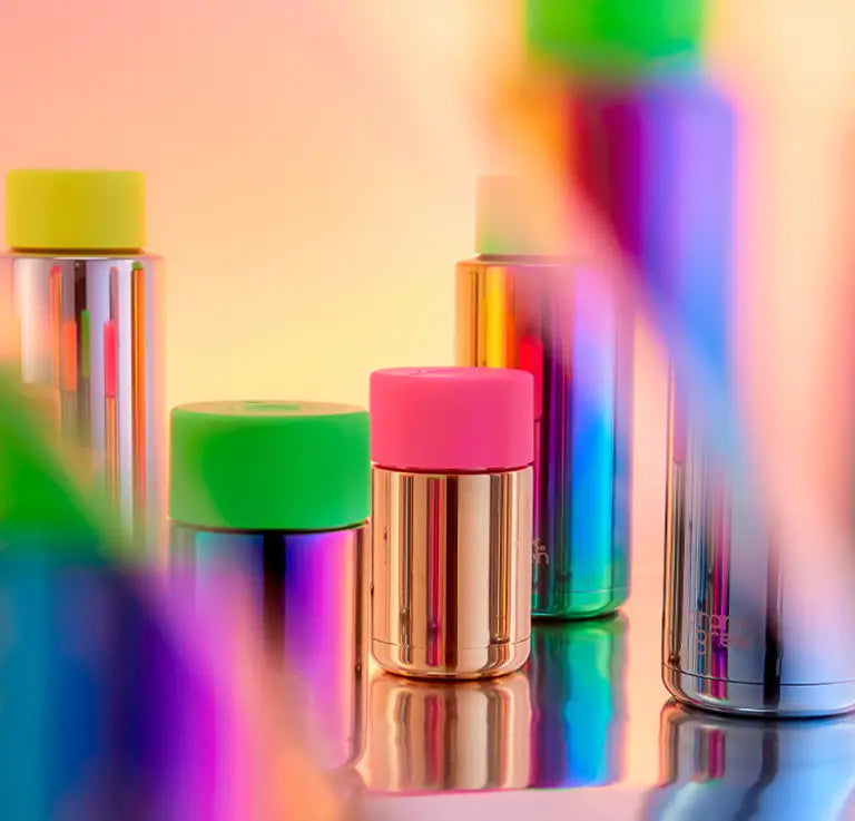34oz Reuseable Bottle - Rainbow w Cloud Lid