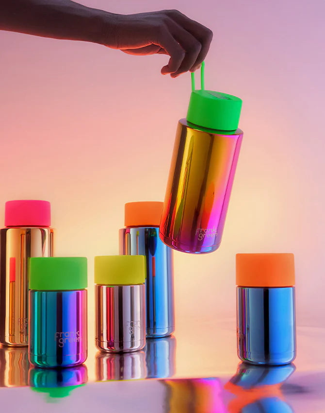 34oz Reuseable Bottle - Rainbow w Cloud Lid