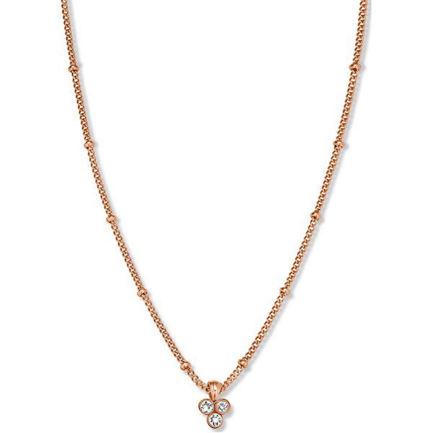 Triple Crystal Necklace - Rose Gold - J443