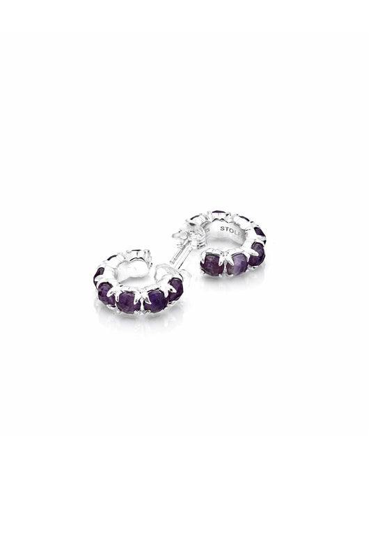 Halo Cluster Earring - Amethyst