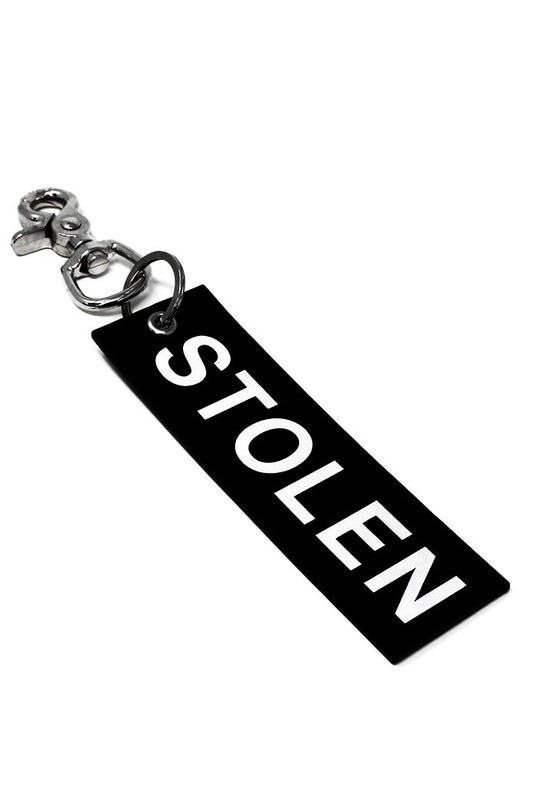 Stolen Leather Tag Keyring - Black