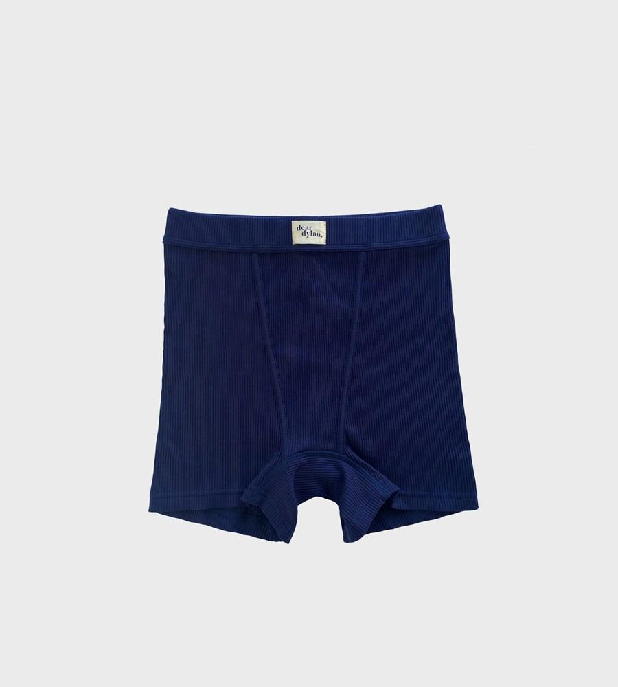 Ribbed Boyfriend Short - Navy