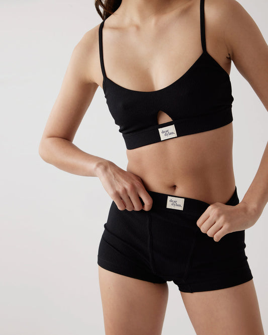 Cut-Out Crop Bralette - Noir