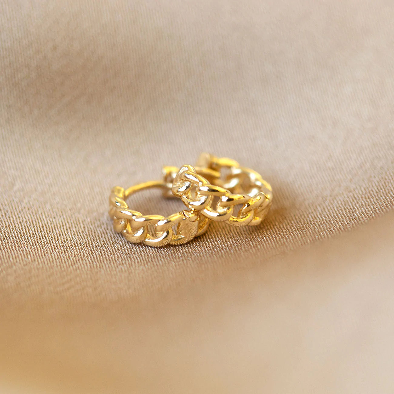 Chain Hoop Earrings - Gold