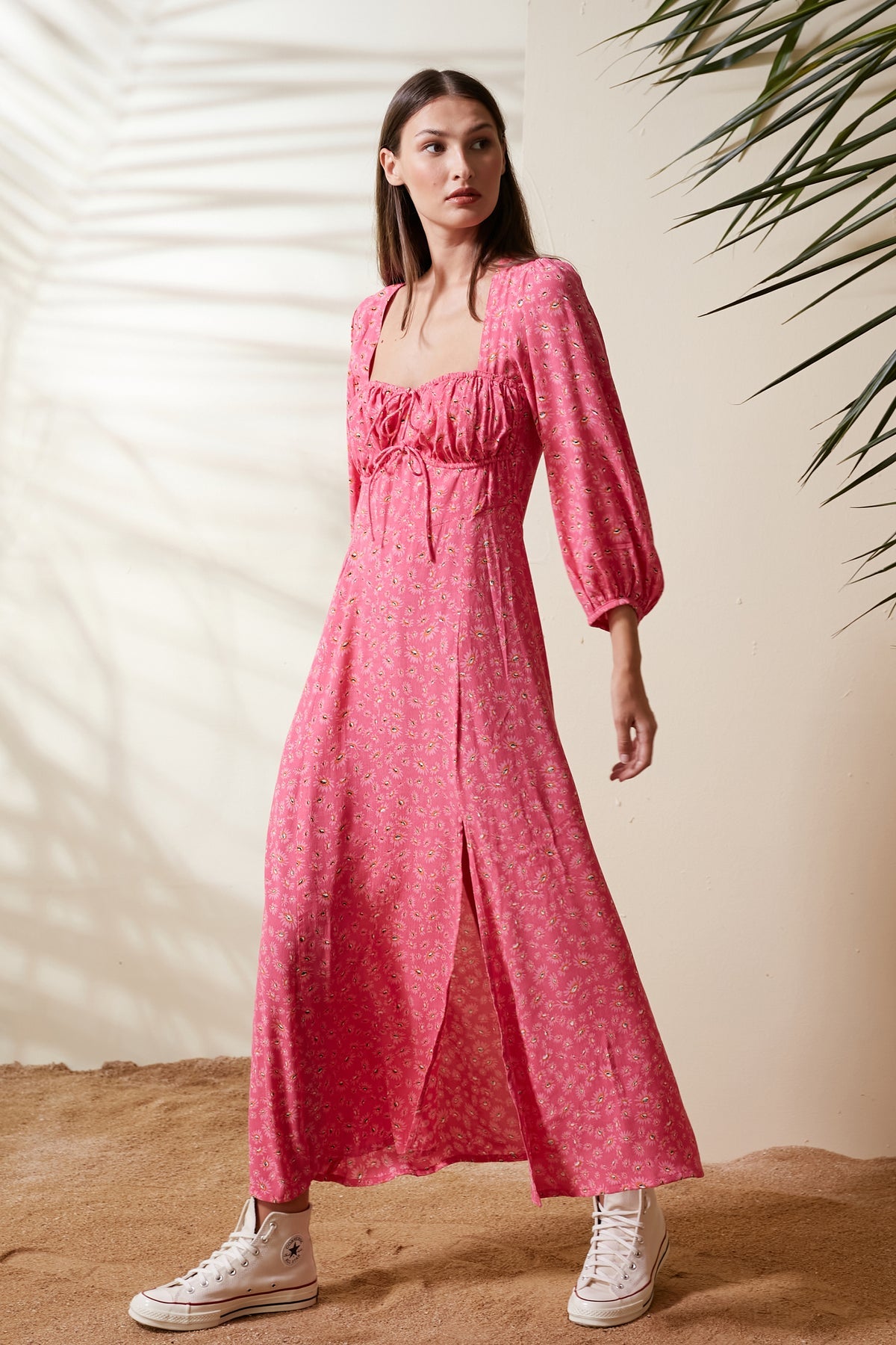 Maxi Split Dress - Garden Daisy Floral