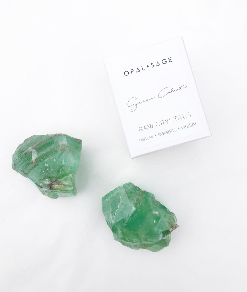 Raw Crystal - Green Calcite/Vitality