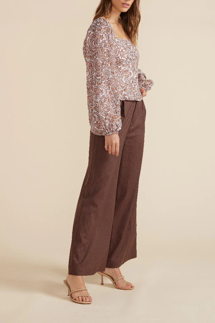 Hepburn Wide Leg Pants - Chocolate