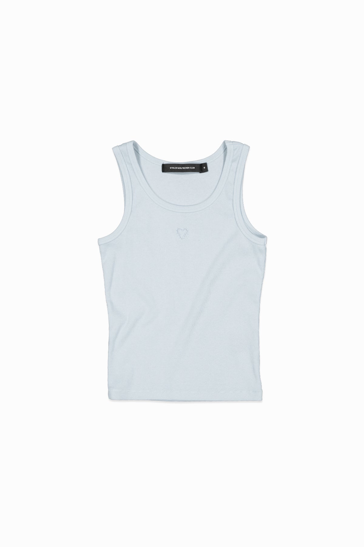 Love Emblem Rib Tank - Blue Crush