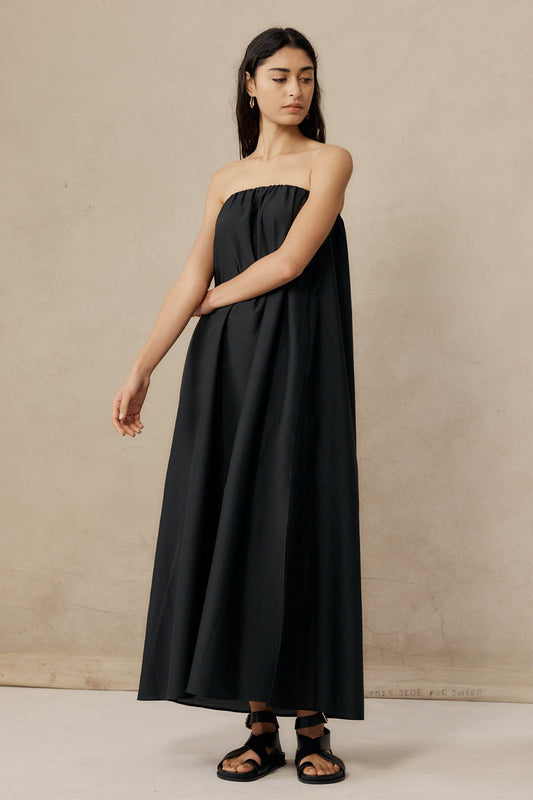 Pippa Dress - Black Cotton