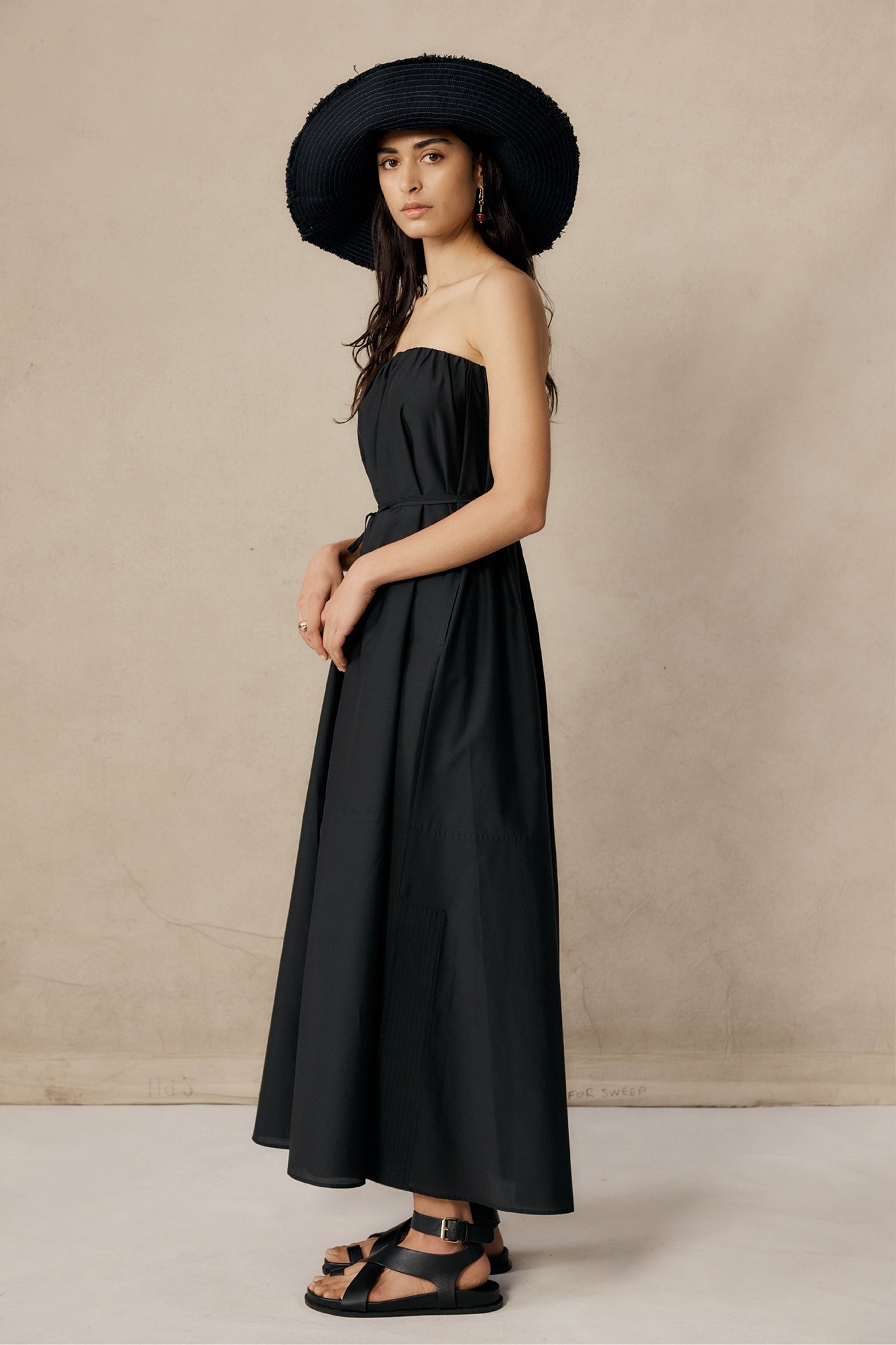 Pippa Dress - Black Cotton