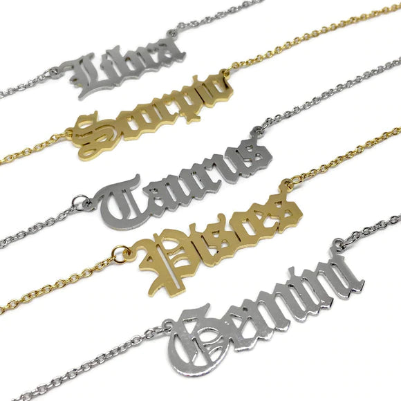 Star Sign Necklace - Silver