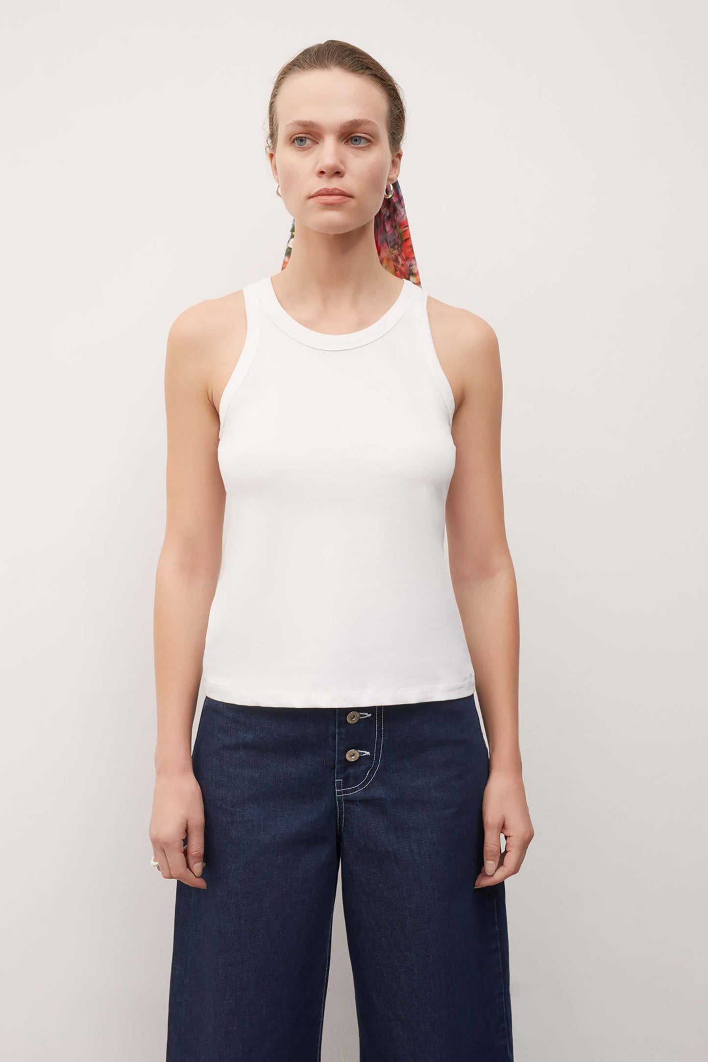 Racer Back Singlets - White