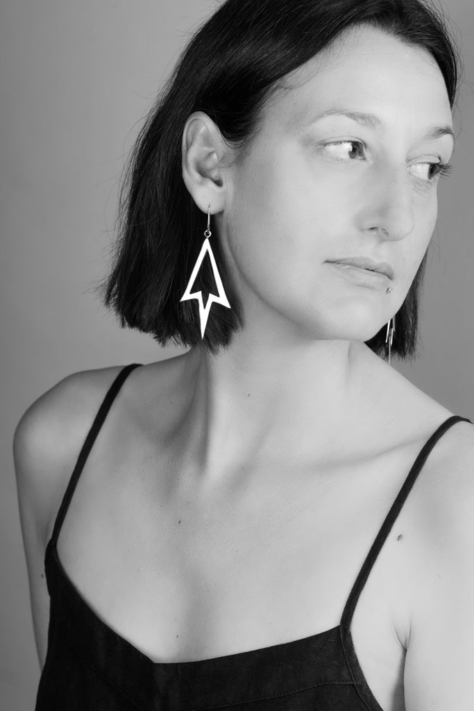 Direction Earrings - Large/Silver