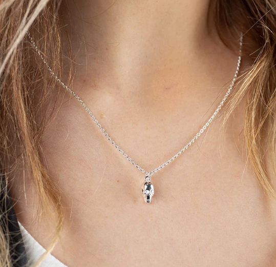 Baby Skull Necklace - Silver