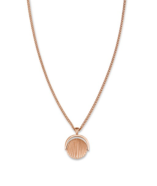 Sunray Coin Necklace - Rose Gold - J449