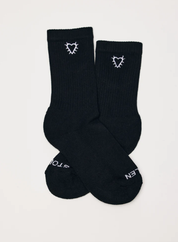 Love Emblem Sock - Black