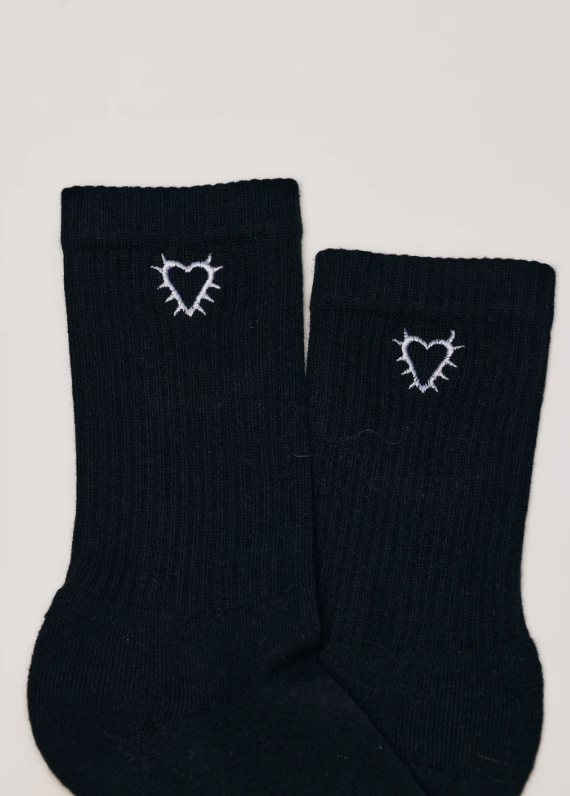 Love Emblem Sock - Black