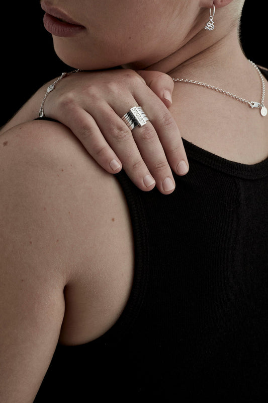 Six Piece Band Ring - Silver