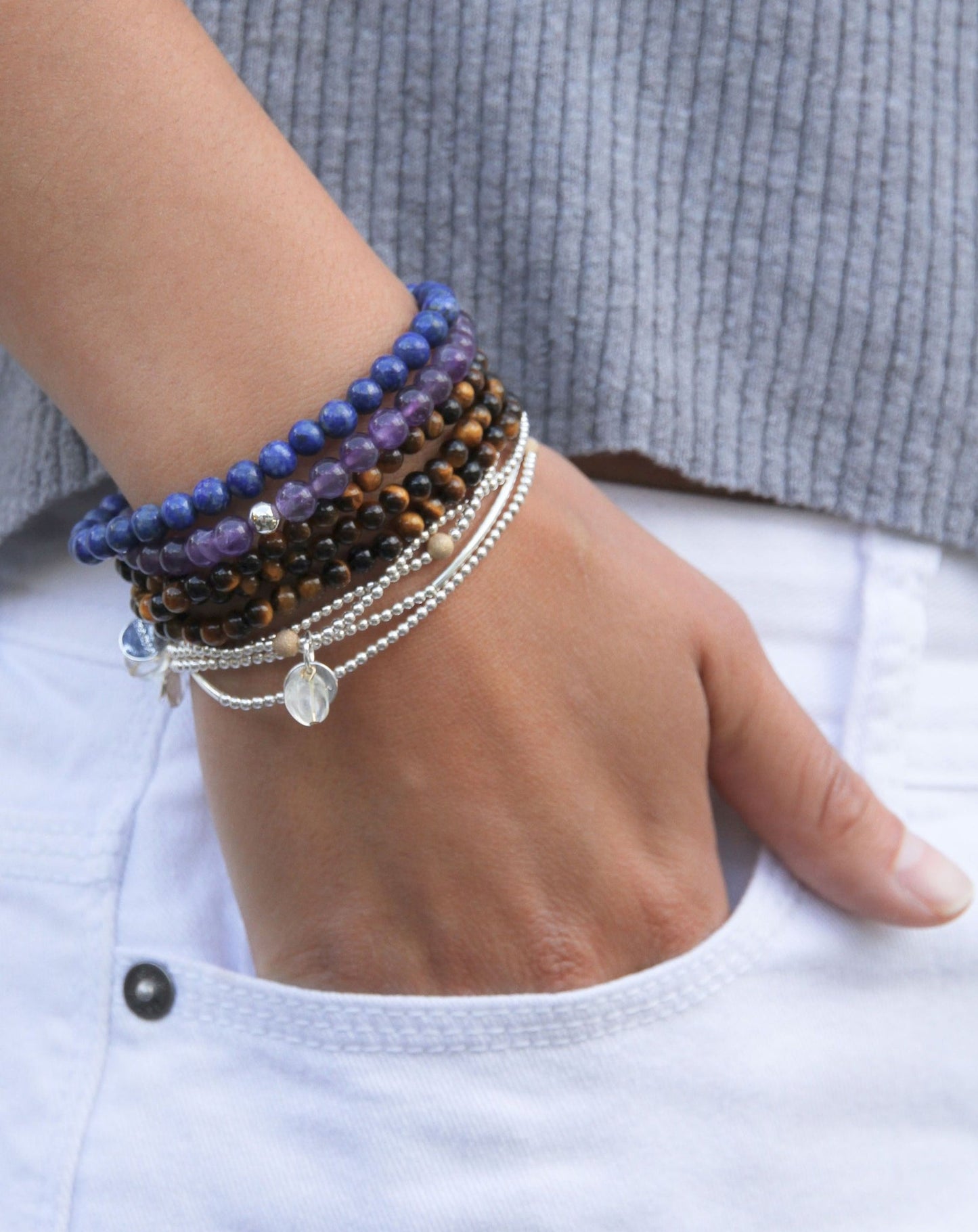 Amuleto Wrap Tigers Eye Bracelet - 4mm Gold