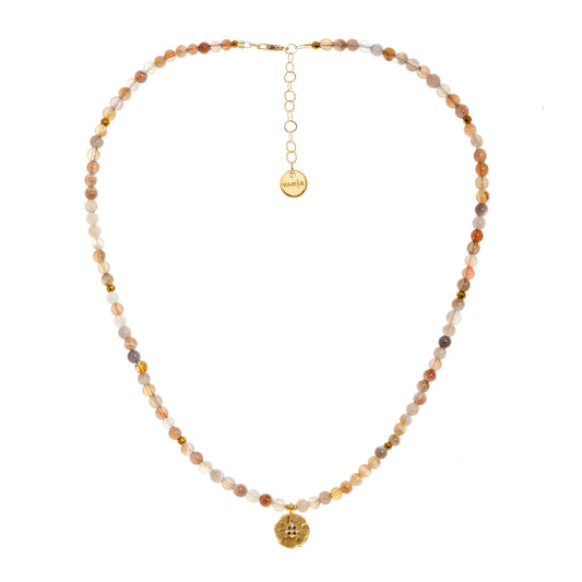 Stardust Centauri Necklace - Botswania Agate - Gold