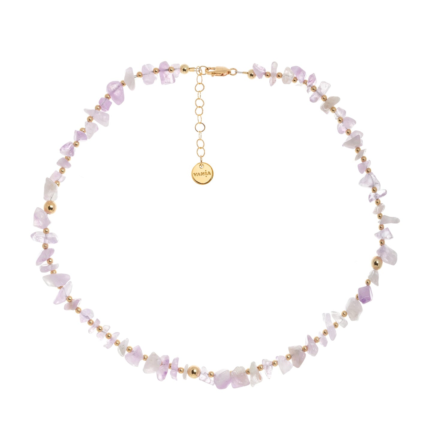 Amuleto Choker - Amethyst Chip - Gold