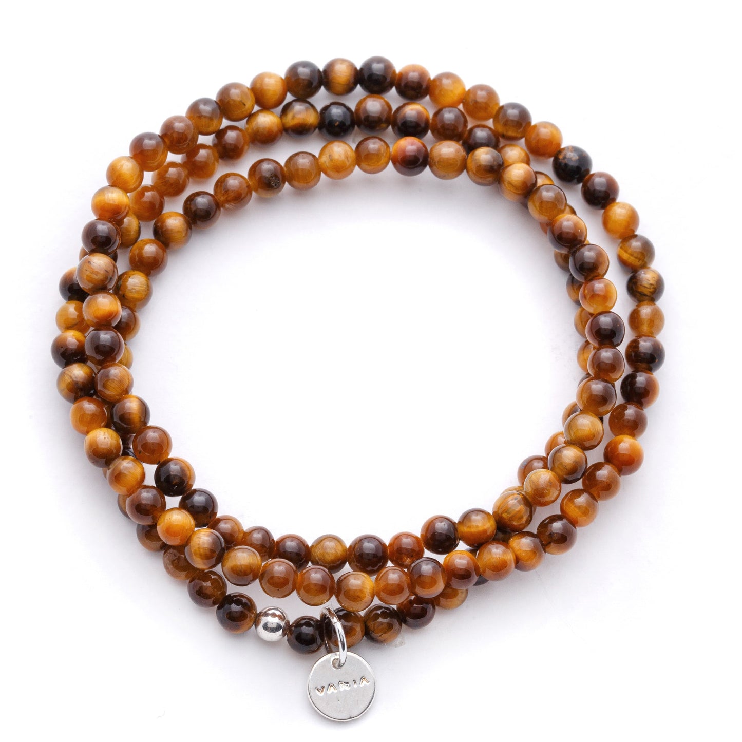 Amuleto Wrap Tigers Eye Bracelet - 4mm Silver