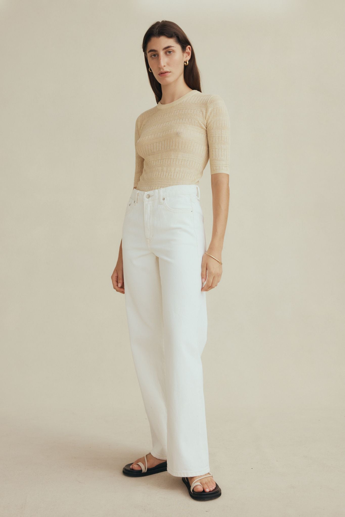 Wide Leg Jean - Ivory