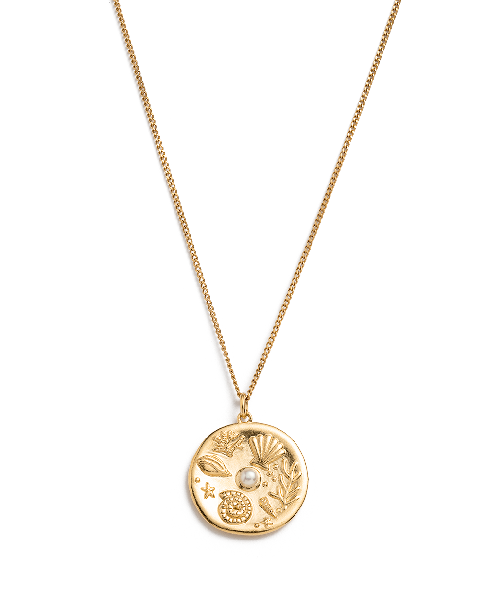 By The Sea Coin Necklace - Gold