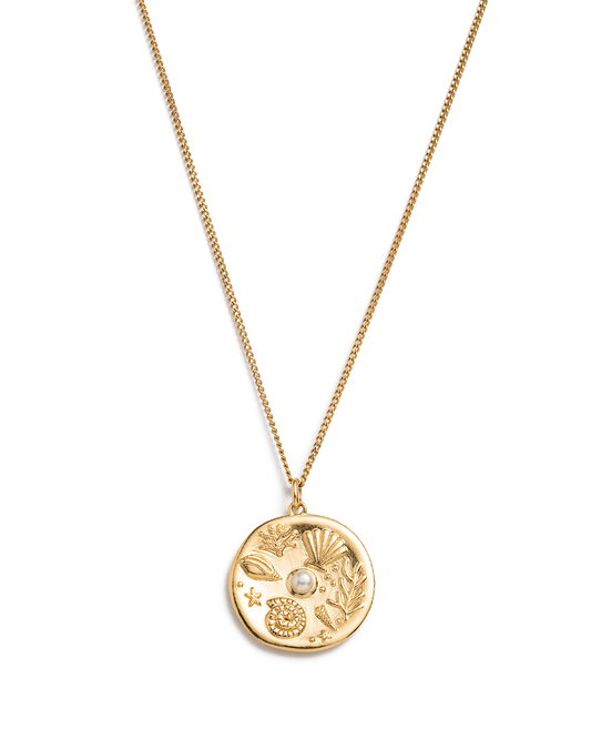By The Sea Coin Necklace - Gold