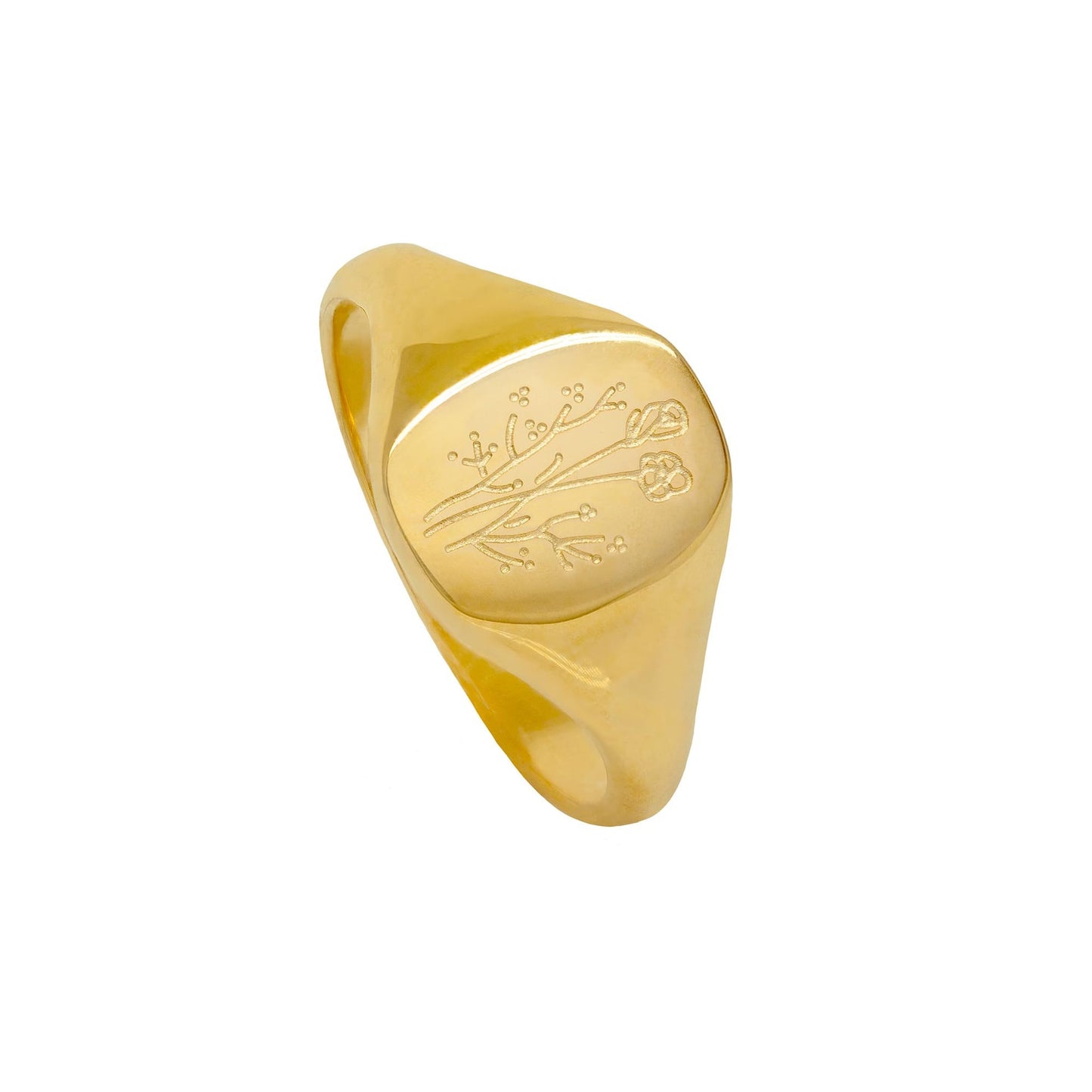 Heartfelt Signet Ring -  Botanical - Gold