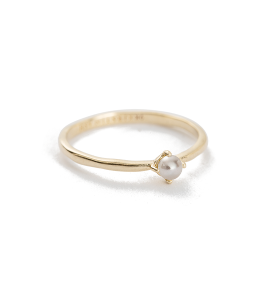 Moon Tide Pearl Ring - 9k Gold