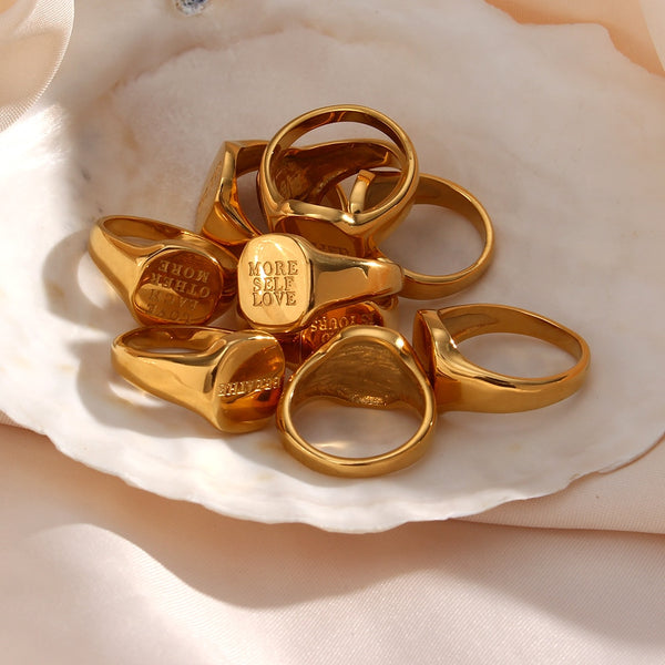 Heartfelt Signet Ring - More Self Love