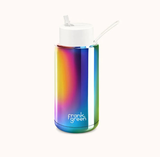 34oz Reuseable Bottle - Rainbow w Cloud Lid